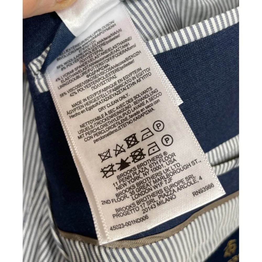 Brooks Brothers Explorer Regent Fit Blazer Sport Coat Jacket Mens 38S Blue Wool
